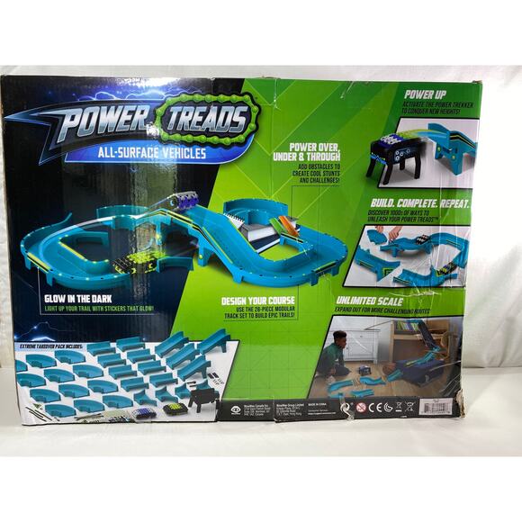 Power Treads All terrain Glow In The Dark 70 Piece Courses Tracks New Damaged Bx - Picture 3 of 10